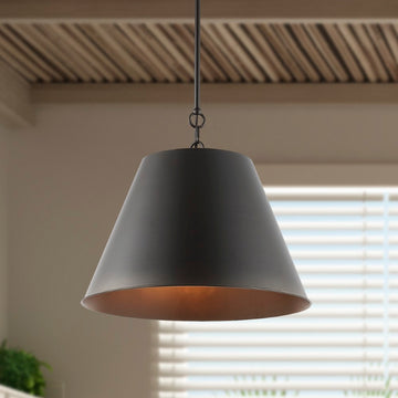 Harper Industrial Farmhouse Iron LED Pendant - JONATHAN Y